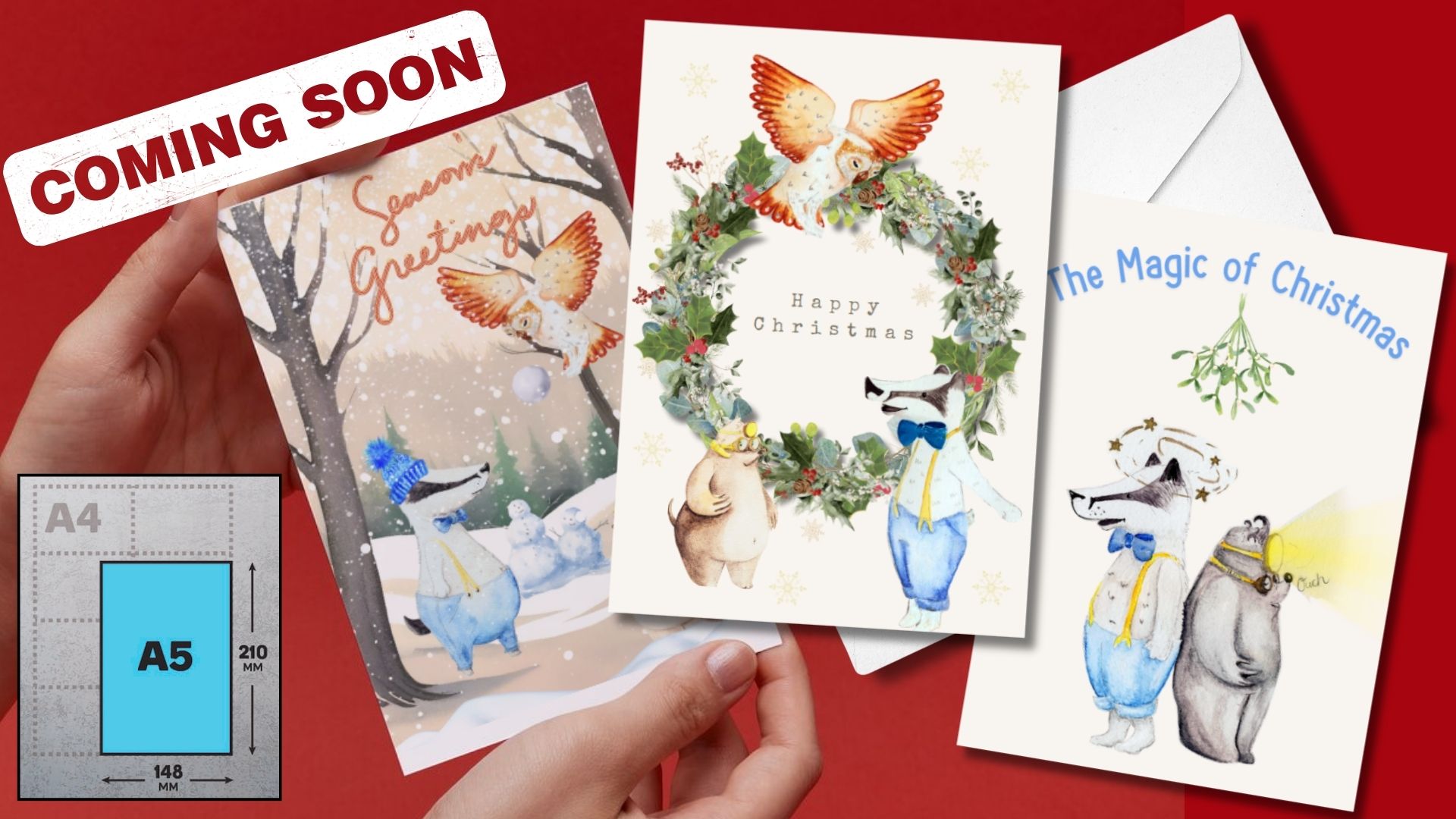 Coming Soon – The Owl And The Mole Festive Cards