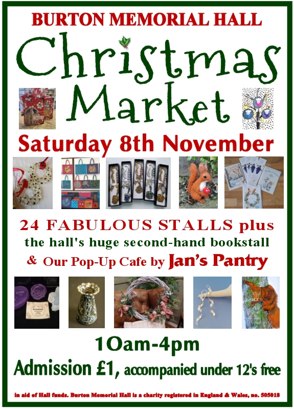 Join Me at the Burton Memorial Hall Christmas Market, 8th November 2025!
