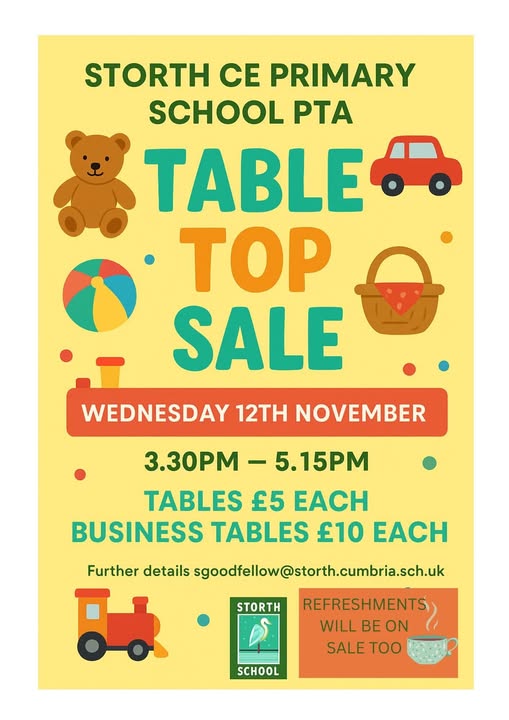 A Charming Table Top Sale at Storth CE Primary School: Toys, Treasures, and My Books!