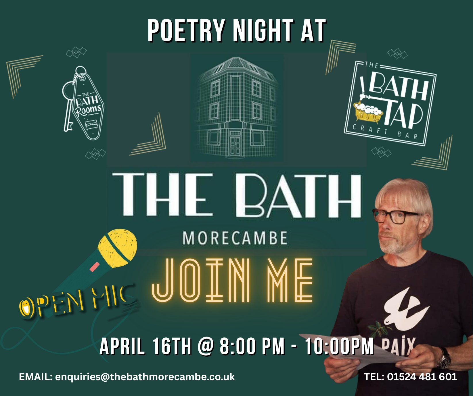 Join Me For another Poetry Night at The Bath Tap!