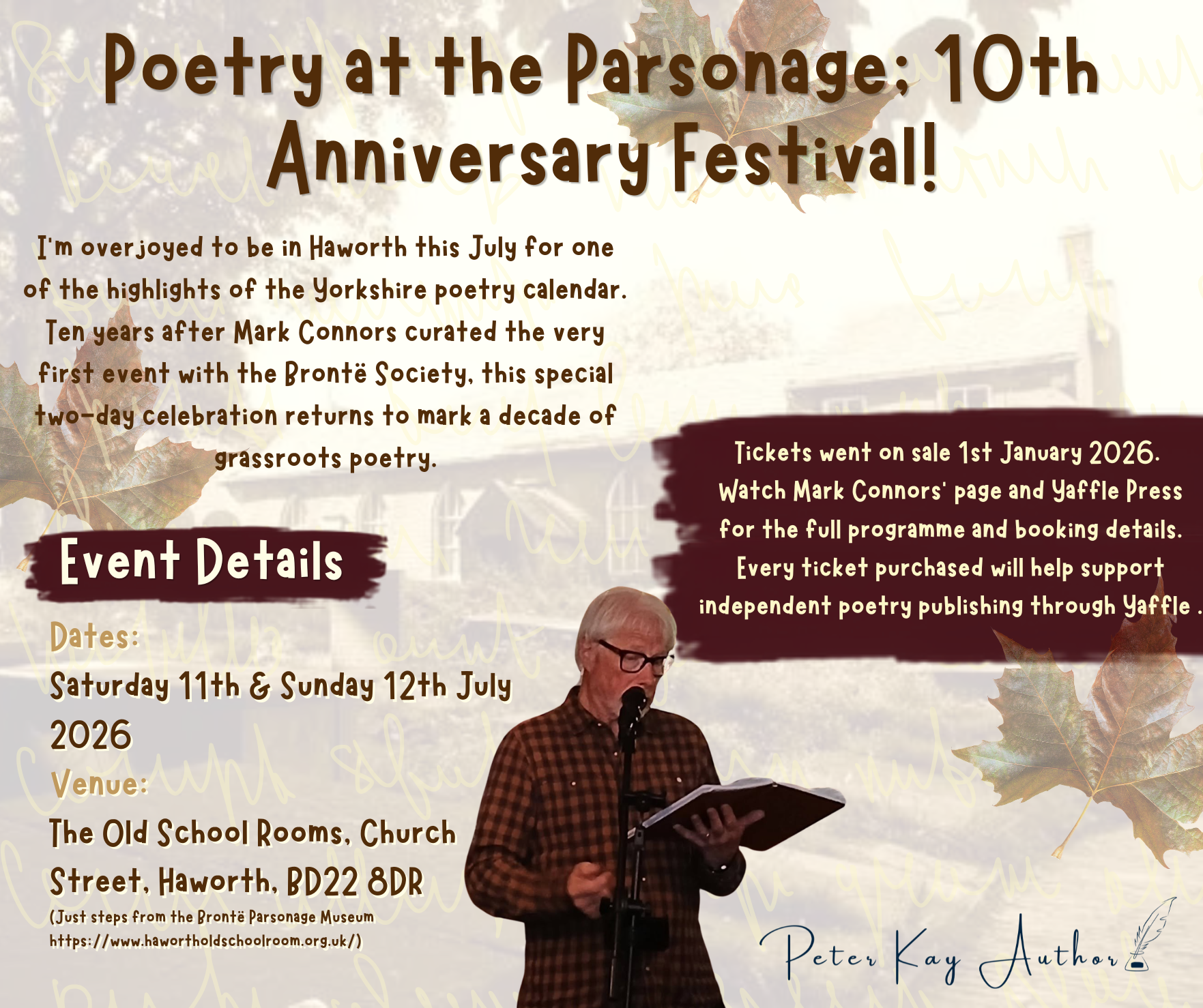 Looking Forward to the Poetry at the Parsonage 10th Anniversary Festival!