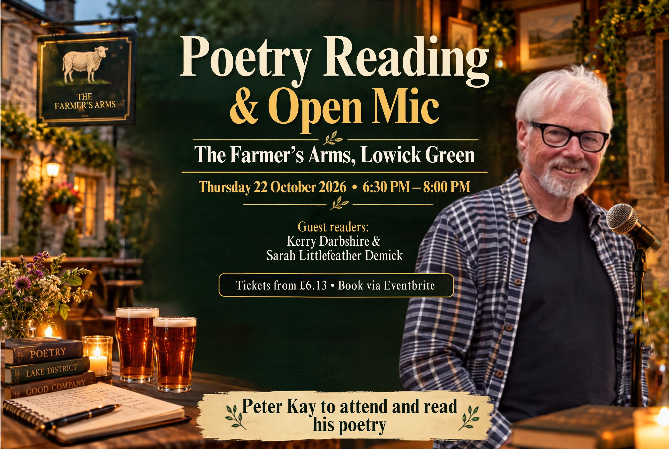 An Evening of Poetry at The Farmer’s Arms, Lowick Green: 22 October 2026